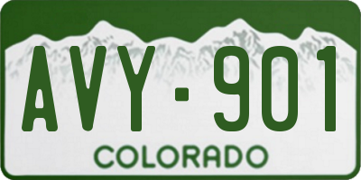 CO license plate AVY901