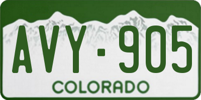 CO license plate AVY905
