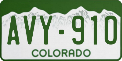 CO license plate AVY910