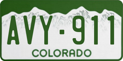 CO license plate AVY911