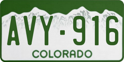 CO license plate AVY916