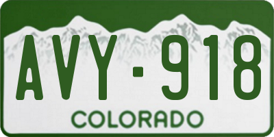 CO license plate AVY918