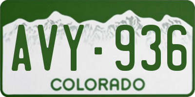 CO license plate AVY936