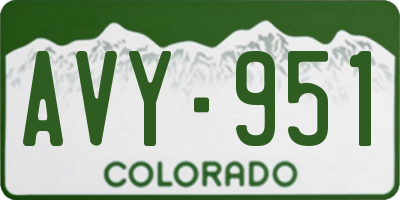 CO license plate AVY951