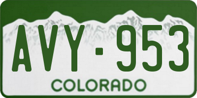 CO license plate AVY953