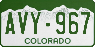CO license plate AVY967