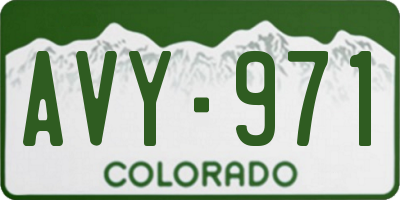 CO license plate AVY971