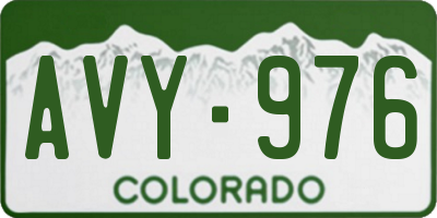 CO license plate AVY976