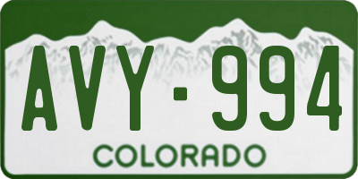 CO license plate AVY994