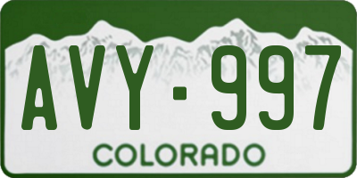 CO license plate AVY997