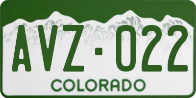 CO license plate AVZ022