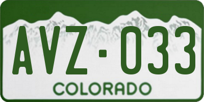 CO license plate AVZ033