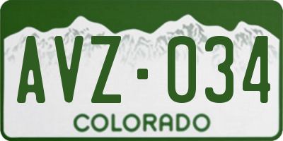 CO license plate AVZ034