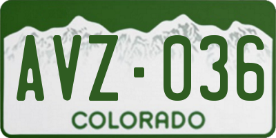 CO license plate AVZ036