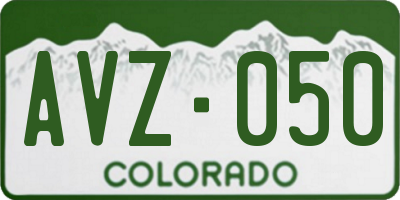 CO license plate AVZ050