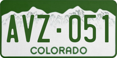 CO license plate AVZ051