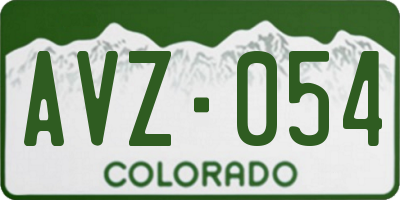 CO license plate AVZ054