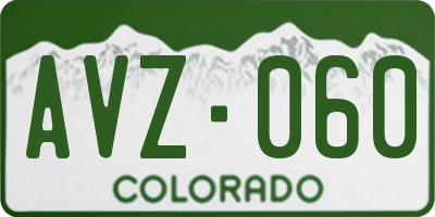 CO license plate AVZ060