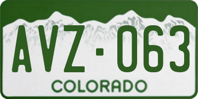 CO license plate AVZ063