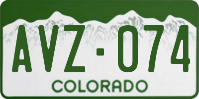 CO license plate AVZ074