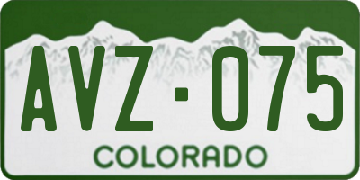 CO license plate AVZ075