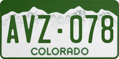CO license plate AVZ078