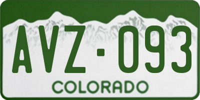 CO license plate AVZ093