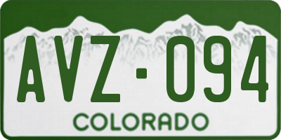 CO license plate AVZ094