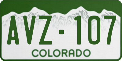 CO license plate AVZ107