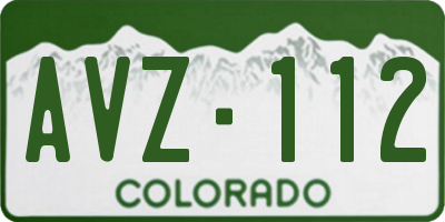 CO license plate AVZ112