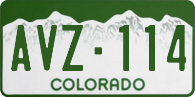CO license plate AVZ114
