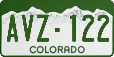 CO license plate AVZ122