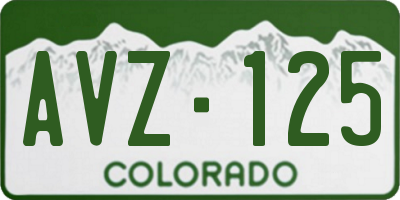 CO license plate AVZ125