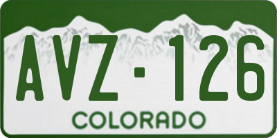 CO license plate AVZ126