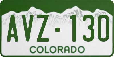 CO license plate AVZ130