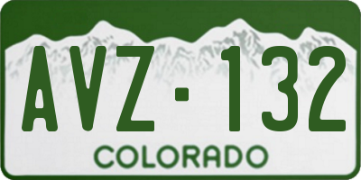 CO license plate AVZ132