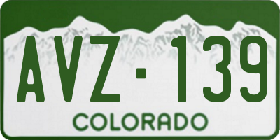 CO license plate AVZ139