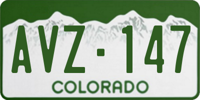 CO license plate AVZ147