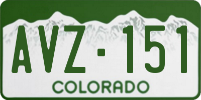 CO license plate AVZ151