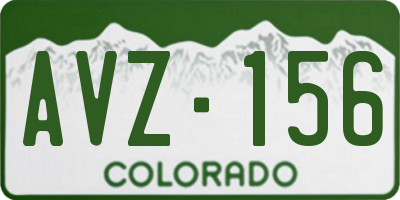 CO license plate AVZ156