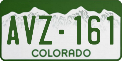 CO license plate AVZ161