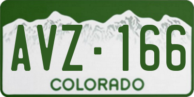 CO license plate AVZ166