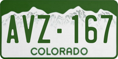 CO license plate AVZ167