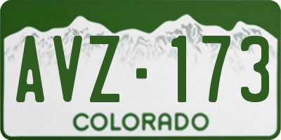 CO license plate AVZ173