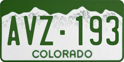 CO license plate AVZ193