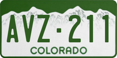 CO license plate AVZ211