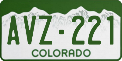 CO license plate AVZ221