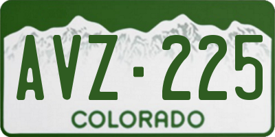 CO license plate AVZ225