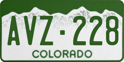 CO license plate AVZ228