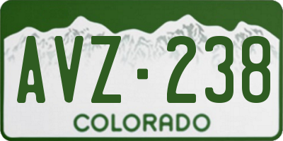 CO license plate AVZ238